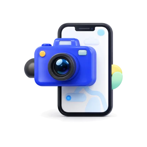 Camera and phone for capturing or uploading a photo